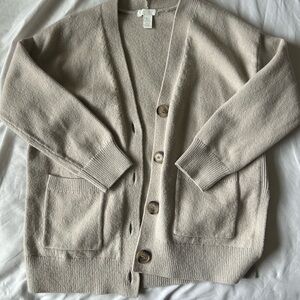 H&M Beige Button-Up Cardigan
